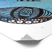 Weißes Vintages Owl Doodle Poster. Poster (Ecke)