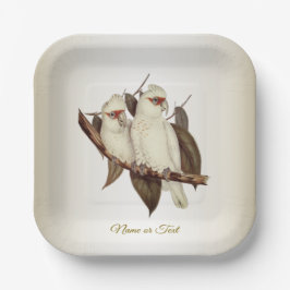 Weißes Vogelpapier Pappteller