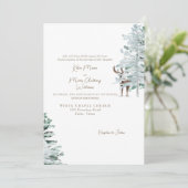 Weißes Waldland bei Hochzeitsfeiern Einladung (Stehend Vorderseite)