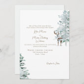 Weißes Waldland bei Hochzeitsfeiern Einladung (Vorne/Hinten)