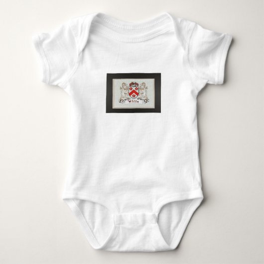 Weißes Wappen Baby Strampler (Vorderseite)
