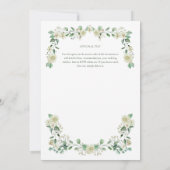 Weißes Wappen und Monogramm Elegante Hochzeit Einladung (Rückseite)