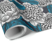 Weißes Waratah-Blume-Packpapier Geschenkpapier (Rolleneckpunkt)