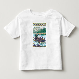Weißes Wasser-Flößendes Vintages Reise-Plakat Kleinkind T-shirt