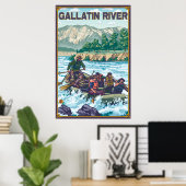 Weißes Wasser - Fluss Gallatin, Montana Poster (Heimbüro)