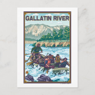 Weißes Wasser - Fluss Gallatin, Montana Postkarte