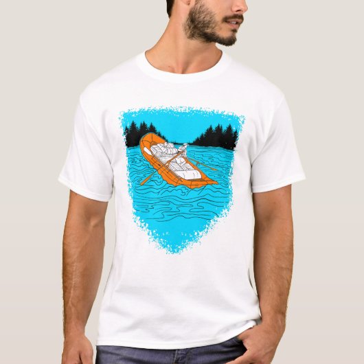 Weißes Wasser Rafting Oar Rafter T-Shirt (Vorderseite)