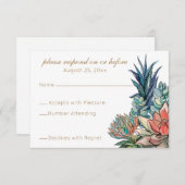 Weißes Wasser Sukkuläres UAWG RSVP Karte (Vorne/Hinten)