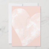 Weißes Wasserfarbenherz Feiern wir Blush Pink Einladung (Rückseite)