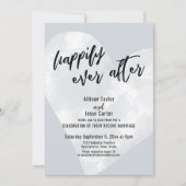 Weißes Wasserfarbenherz glücklich je nach Grau Einladung (Vorderseite)