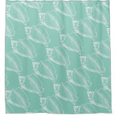 Weißes Wasserzeichen auf Meeresgrund Duschvorhang (Vorderseite)