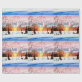 Weißes Weihnachten Geschenkpapier (Flach)