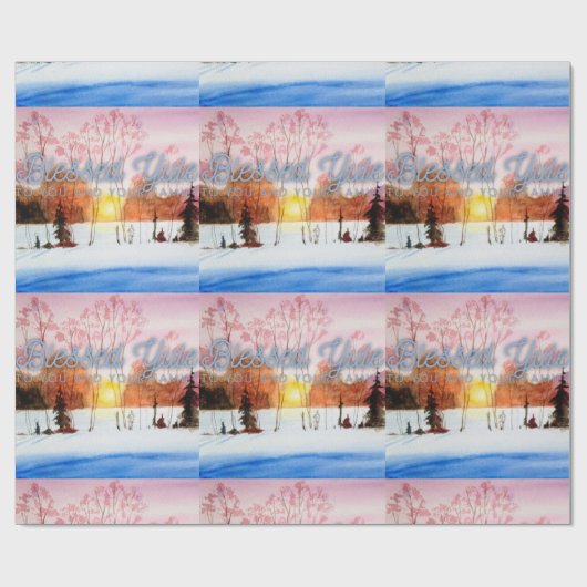 Weißes Weihnachten Geschenkpapier (Flach)