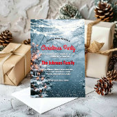 Weißes Weihnachtsbaum-Party aus Chichewald Einladung