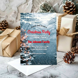 Weißes Weihnachtsbaum-Party aus Chichewald Einladung