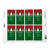 Weißes Weihnachtsbäume Weihnachtsfeier Weinlabel (Vorne)
