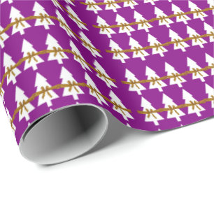 Weißes Weihnachtsbaumwrapping Paper Lila Geschenkpapier
