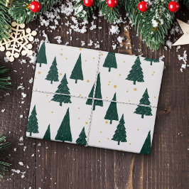 Weißes Weihnachtsbaumwrapping-Papier Geschenkpapier