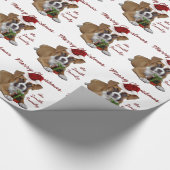 Weißes Weihnachtsboxerwelpen-Packpapier Geschenkpapier (Ecke)