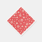 Weißes Weihnachtsbuch für Red Whimsical Party Serviette (Ecke)