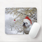 Weißes Weihnachtsbulldogge mousepad (Mit Mouse)