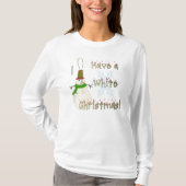 Weißes Weihnachtsdamen-langes Hülsen-Shirt T-Shirt (Vorderseite)