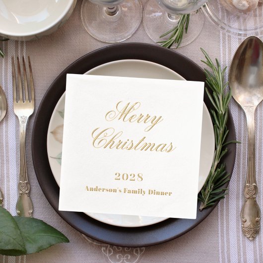 Weißes Weihnachtsfest - Party Servietten Mit Folie