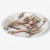 Weißes Weihnachtsgebäck Pappteller (Schrägansicht)