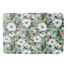 Weißes Weihnachtsgebäck und rotes Beerenmuster