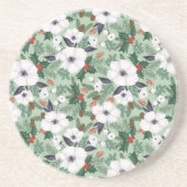 Weißes Weihnachtsgebäck und rotes Beerenmuster Getränkeuntersetzer (Vorne)