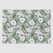 Weißes Weihnachtsgebäck und rotes Beerenmuster Seidenpapier (Vorderseite)