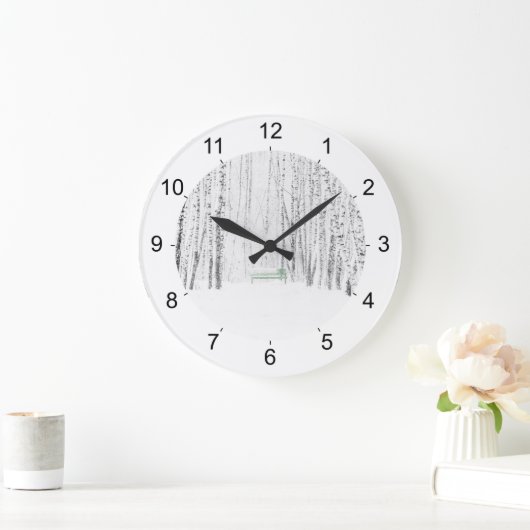 Weißes Weihnachtsgeschichte Große Wanduhr (Zuhause)