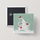 Weißes Weihnachtsknopf Button (Vorne & Hinten)