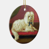 Weißes Weihnachtsmaltesische antike Malerei Keramik Ornament (Rechts)