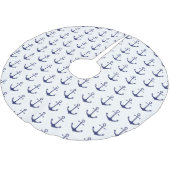 Weißes Weihnachtsmuster für die blaue Ankernacht Polyester Weihnachtsbaumdecke (Schrägansicht)