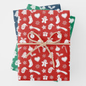 Weißes Weihnachtsmuster Geschenkpapier Set (Beispiel)