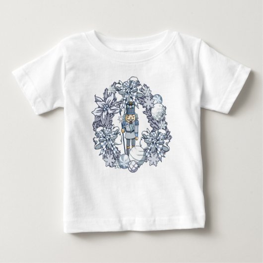 Weißes Weihnachtsnussknacker-Kranz Baby T-shirt (Vorderseite)