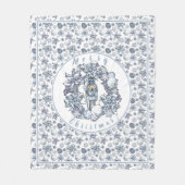 Weißes Weihnachtsnussknacker-Kranz Fleecedecke (Vorderseite)