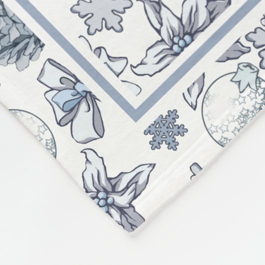 Weißes Weihnachtsnussknacker-Kranz Fleecedecke (Ecke)