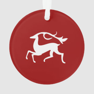 Weißes Weihnachtsrotwild Ornament