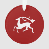 Weißes Weihnachtsrotwild Ornament (Vorderseite)