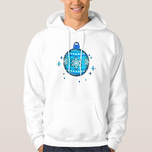 Weißes Weihnachtsschmuck für Männerbekleidung Hoodie (Vorderseite)