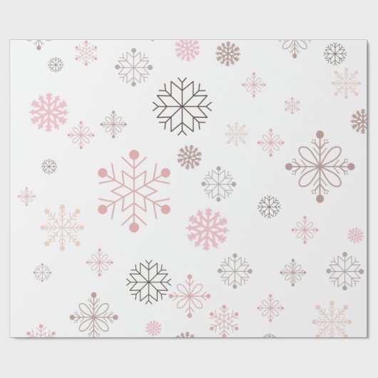 Weißes Weihnachtsschneeflocken Geschenkpapier (Flach)