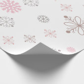 Weißes Weihnachtsschneeflocken Geschenkpapier (Ecke)