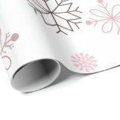 Weißes Weihnachtsschneeflocken Geschenkpapier (Rolleneckpunkt)