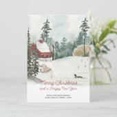 Weißes Weihnachtswasser Winterlandschaft Feiertagskarte (Stehend Vorderseite)