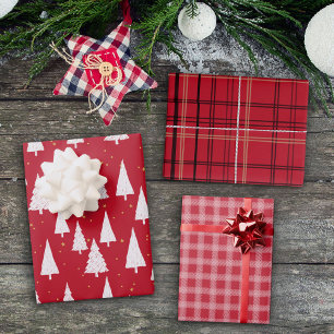 Weißes Weihnachtswrapping Paper Sheets Geschenkpapier Set
