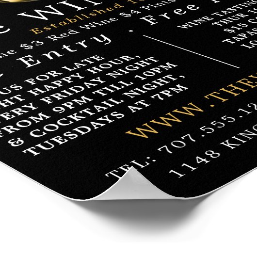 Weißes Weinglas, Weinwerbung/Bar Poster (Ecke)