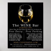 Weißes Weinglas, Weinwerbung/Bar Poster (Vorne)