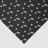 Weißes Weiß auf schwarzen Blätter - Gewebepapier Seidenpapier (Ausschnitt)